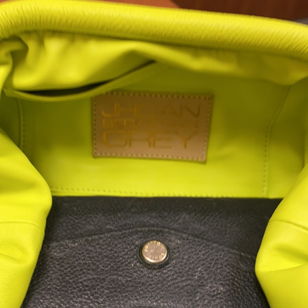 Jhoan Sebastian Grey leather woven clutch neon - Picture 3 of 15